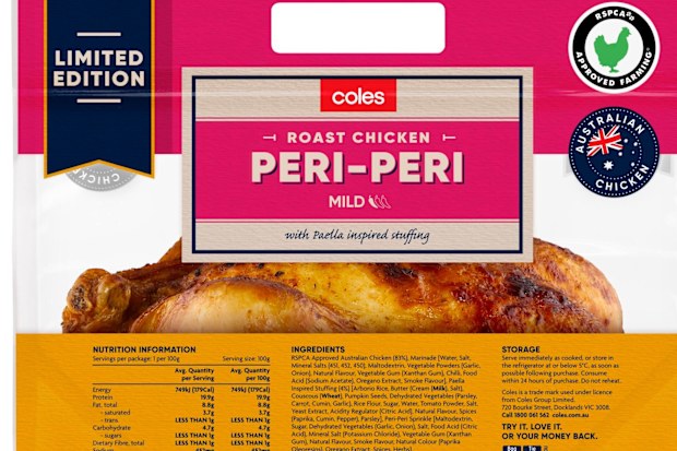 coles new roast chicken flavour peri peri