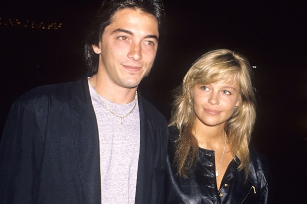 Scott Baio and Pamela Anderson on May 26, 1990 at Bar One Nightclub in West Hollywood, California.