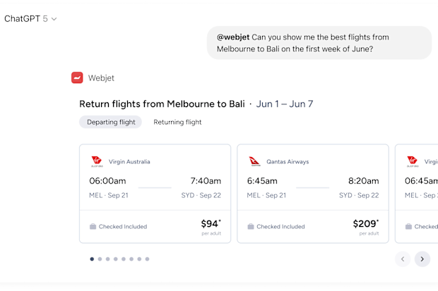 Webjet launches ChatGPT app 