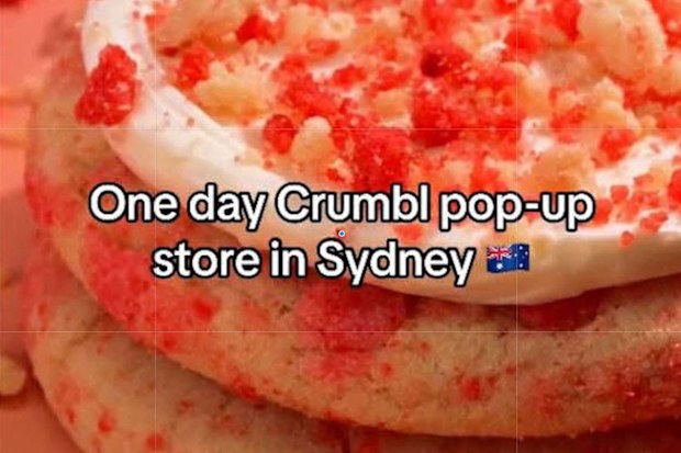 One of the TikTok posts about the Crumbl cookies coming to Sydney.