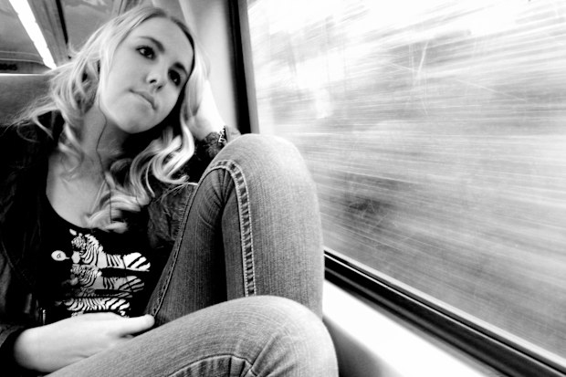 Jess on the train