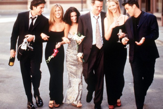 Matthew Perry, with the cast of Friends