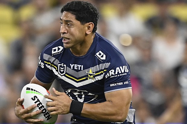 Jason Taumalolo during the NRL qualifying final between North Queensland Cowboys and Newcastle Knights at Queensland Country Bank Stadium on September 14, 2024 in Townsville, Australia. 
