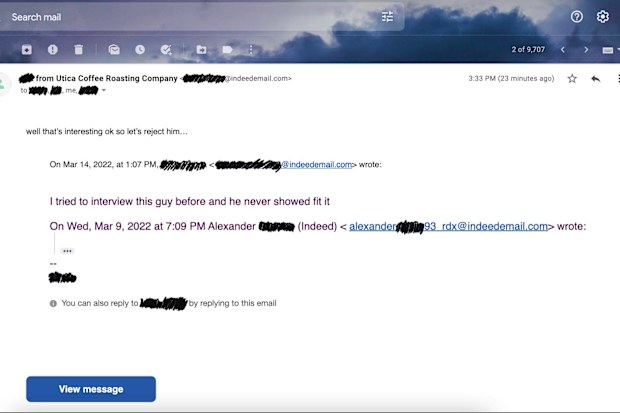 Rejected for job