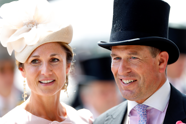Harriet Sperling and Peter Phillips attend day four of Royal Ascot 2024 at Ascot Racecourse on June 21, 2024 in Ascot, England. (