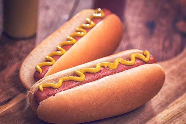 Elleanor Holland found two jumbo hotdogs on her dootstep.