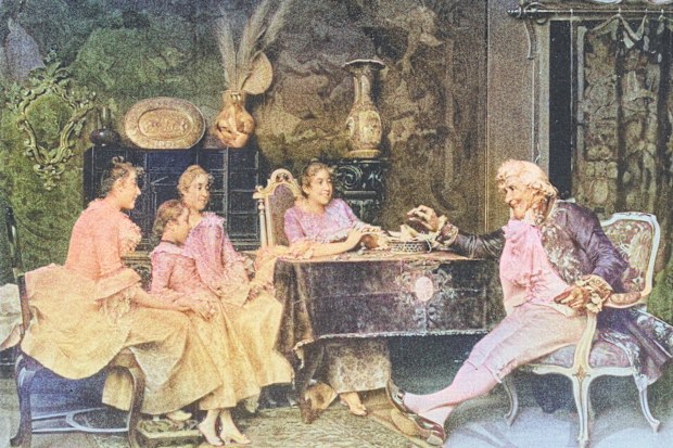 Antique famous painting from the 19th century: A story out of the past by A Cecchi