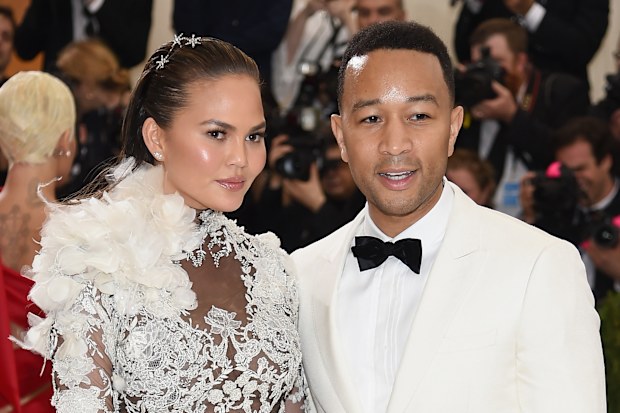 Chrissy Teigen and John Legen attend the "Rei Kawakubo/Comme des Garcons: Art Of The In-Between" Costume Institute Gala at Metropolitan Museum of Art on May 1, 2017 in New York City.