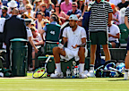 Nick Kyrgios argues with the chair umpire about a "drunk" fan during his Wimbledon men's final against Novak Djokovic.