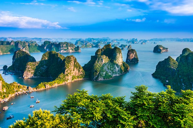 Panoramic view of Ha Long Bay, Vietnam.