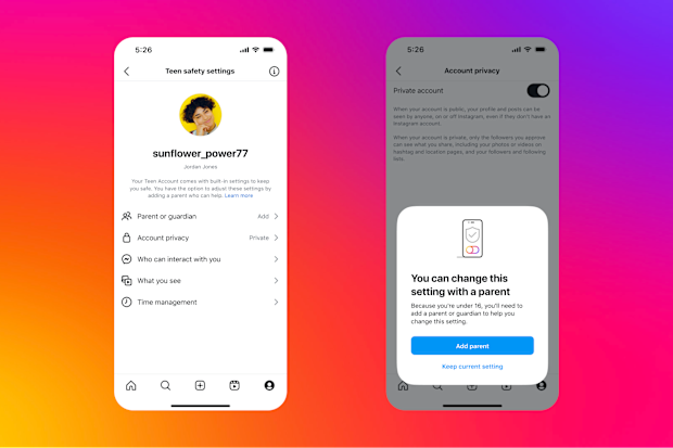 A view of the new Teen Account feed.