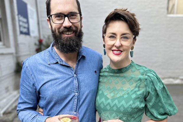 Amelia Higgs with her partner at a Frocktober event.