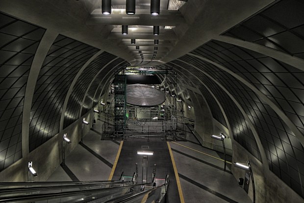 Attached to the tweet were a series of photos -- a dimly lit parking garage, an underground bunker with Polish signage, an empty subway station and a link to the formal proposal on a government website.