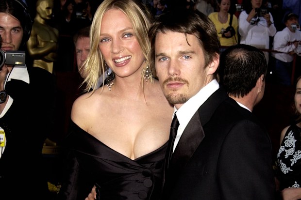 Uma Thurman & Ethan Hawke at the Kodak Theater in Hollywood for the 74th Annual Academy Awards in 2002.