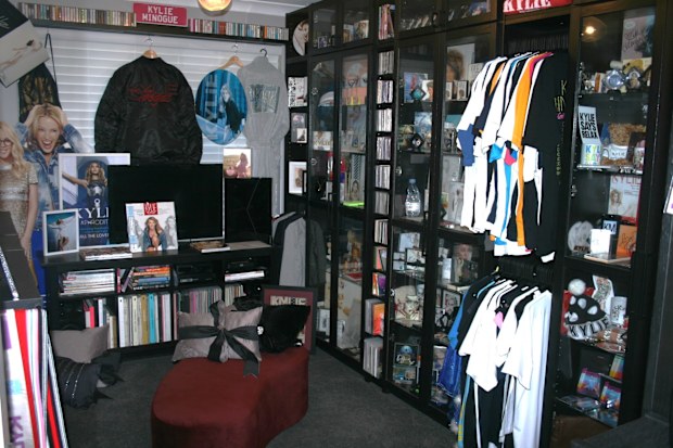 Terence Belletty in his 'Kylie room' which is filled with almost $250,000 of memorabilia.
