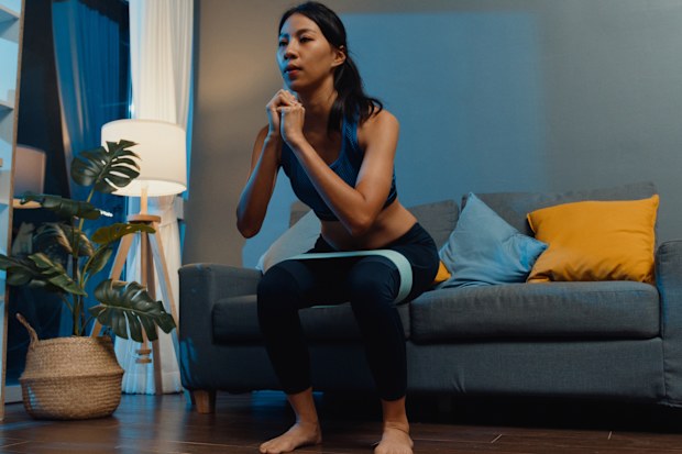 10. Doing a home workout 