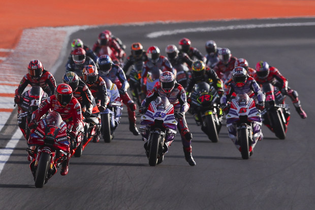 The start of the 2023 MotoGP finale in Spain.