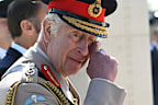 King Charles III attends the UK Ministry of Defence and the Royal British Legions commemorative event at the British Normandy Memorial to mark the 80th anniversary of D-Day on June 06, 2024 in Ver-Sur-Mer, France. 