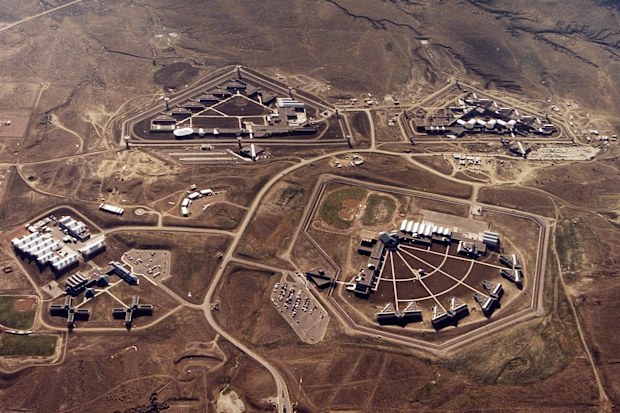 Ariel shot of the prison. 