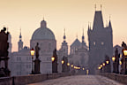 czech republic prague, charles bridge at dawn