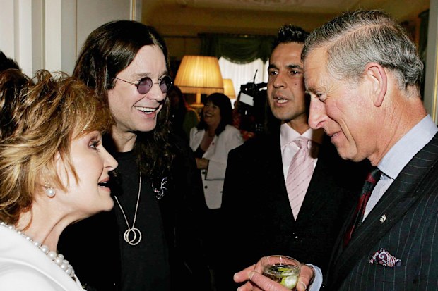 Prince Charles, the Prince of Wales shares a joke with Sharon (left) and Ozzy Osbourne and Chico at a reception at Clarence House for those lending their support to Saturday's star-studded concert celebrating the 30th birthday of the Prince's Trust. PRESS ASSOCIATION Photo. Picture date: Thursday May 19, 2006. 
