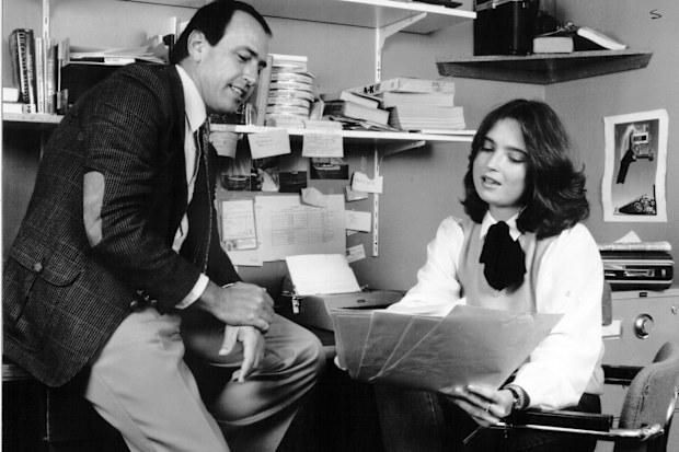 Gerald Stone and Jana Wendt after her signing to 60 Minutes in 1981.