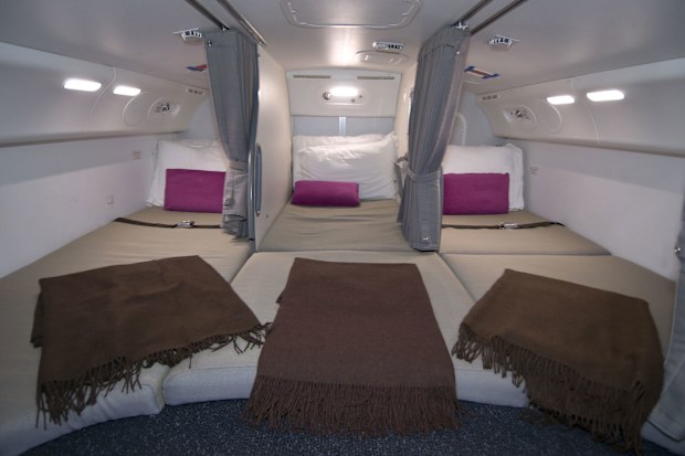 cabin crew rest area on plane