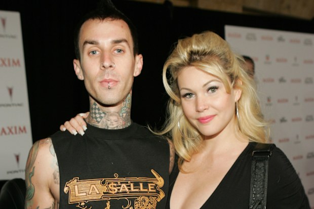 Travis Barker and Shanna Moakler during Maxim Magazine's Hot 100 - Red Carpet at The Day After in Hollywood, California, United States. 
