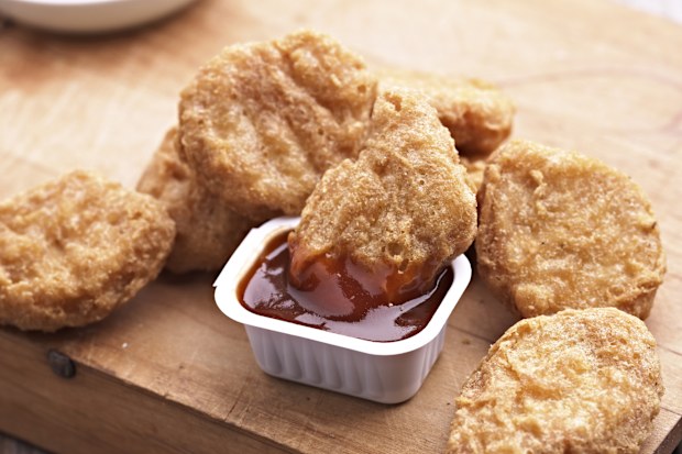 Chicken Nuggets with BBQ Sauce.