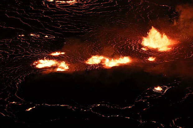 Kilauea's latest eruption is not expected to flow into residential areas. (M. Patrick /USGS via AP)