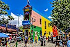 Colorful buildings in Caminito street in La Boca neighborhood at Buenos Aires, Argentina. It was a port area where Tango was born