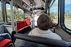 PORT MACQUARIE, NSW - MAY 30 2025:Australian passengers commute by public bus transport in NSW Australia.In the first quarter of 2023 35.9 percent Australians used bus services
