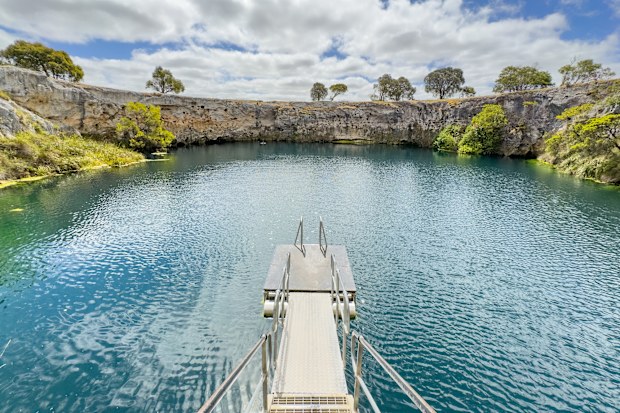 Little Blue Lake in Mount Gambier, South Australia.