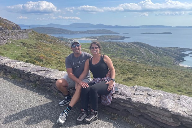 Dirk and Kerri opened up to each other on the Ireland trip. "It felt like some divine intervention that we were there for each other," she says. Courtesy Kerri Cunningham and Dirk Stevens via CNN Newsource 