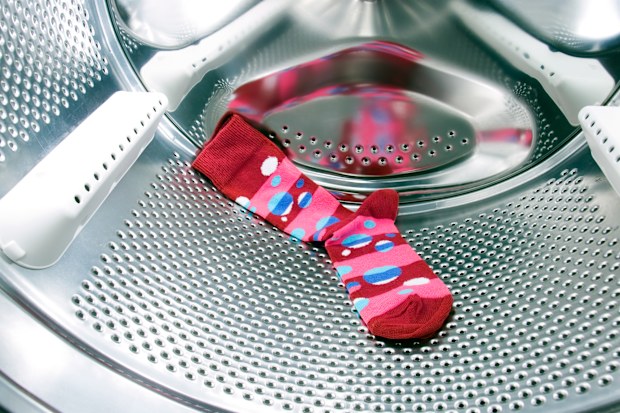 Do not forget the red or colorful  sock in a washing machine!
