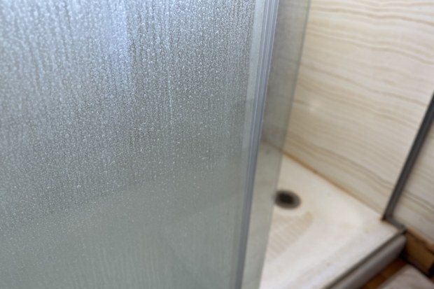 Hard Water Stains on Glass Shower Door
