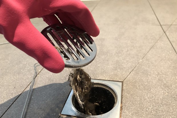Clearing the shower drain