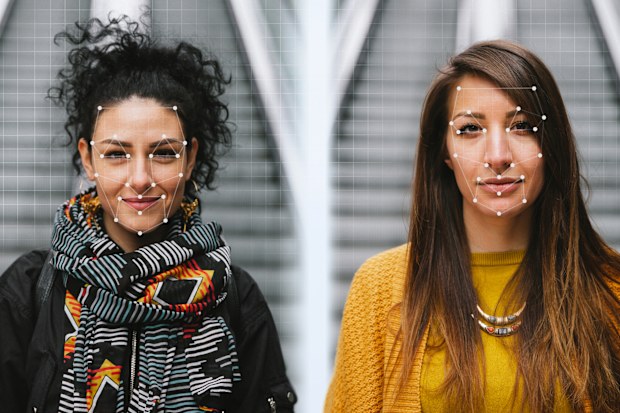 Stock image facial recognition