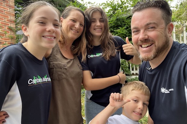 Tom Adam with his wife Dubrovka and their three kids.