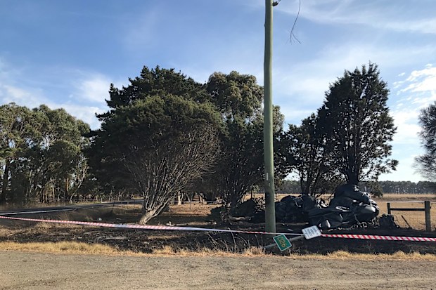 The cars were badly incinerated in the blaze.