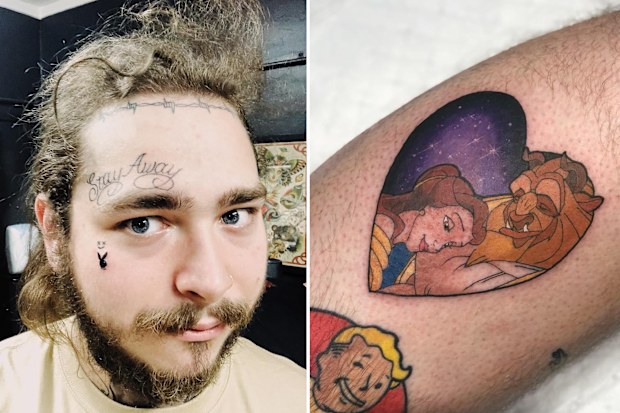Post Malone's face and leg tattoos were done by Lauren Winzer in 2018.