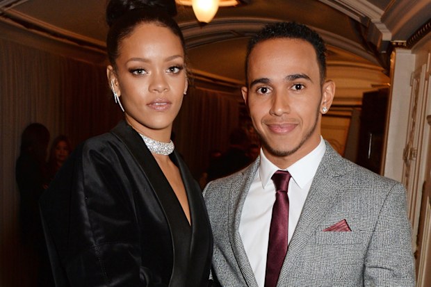 Lewis Hamilton and Rihanna attend the British Fashion Awards at the London Coliseum on December 1, 2014 in London, England.
