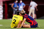 <p>Australian football superstar Sam Kerr and American midfielder Kristie Mewis were used to competing against one another until they began dating at the start of the COVID-19 pandemic.</p><p>Kerr and Mewis have been romantically linked since 2021 after the duo faced off against each other at the delayed Tokyo 2020 Summer Olympic Games.</p><p>Australia's Matildas lost 4-3 to the United States women's soccer team. </p><p>Kerr and Mewis were then pictured sharing an embrace on the field.</p><p>Kerr had recently separated from her long-term partner Nikki Stanton. They had been together for seven years.</p>