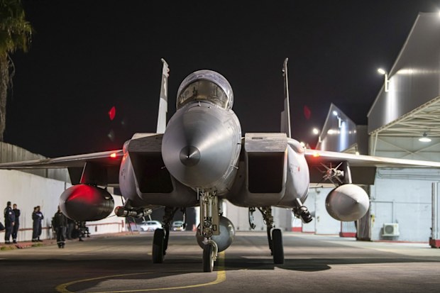 In this photo provided by the Israeli army, armed Israeli Air Force planes depart from an unknown location to attack Iran, Saturday, Oct. 26, 2024. (Israeli Army via AP)