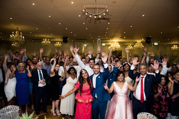 Bride wears mother's Sri Lankan going away sari for her wedding day