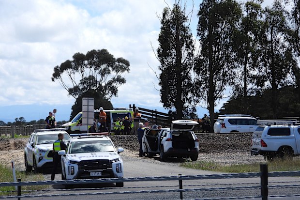 Emergency Services respond to a train crash on the Princes Highway at Kilmany.