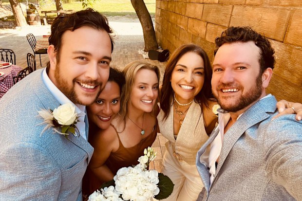 Friends they'd made on the tour served as bridesmaids for Craig Carracosta and Graham Mascord on their big day.