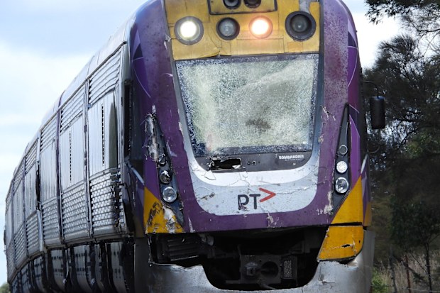 Emergency Services respond to a train crash on the Princes Highway at Kilmany.