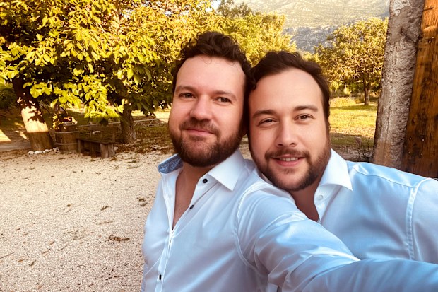 Craig Carracosta and husband Graham Mascord on their wedding day in Croatia.
