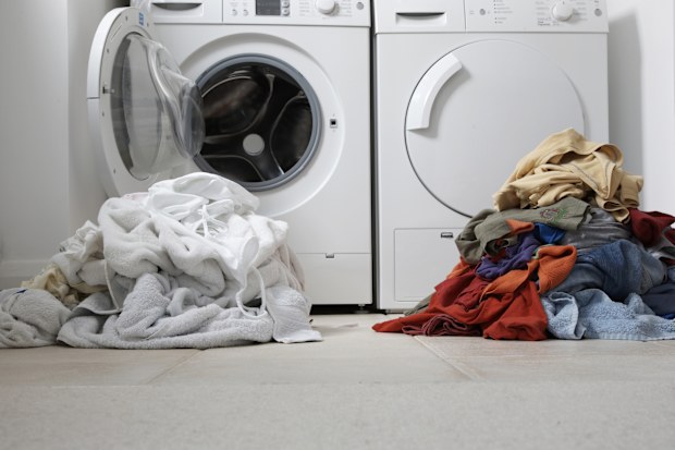 Seperated laundry washing machine stock photo